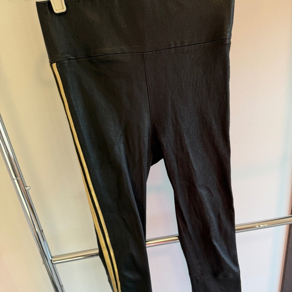 SPRWMN Lambskin High waisted Leather legging with gold stripe detail Size SMALL - Picture 1 of 5